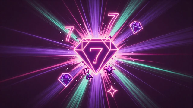 Abstrakter Energie-Burst mit Neon-Casino-Symbolen f&uuml;r das GambleZen Rumble Turnier