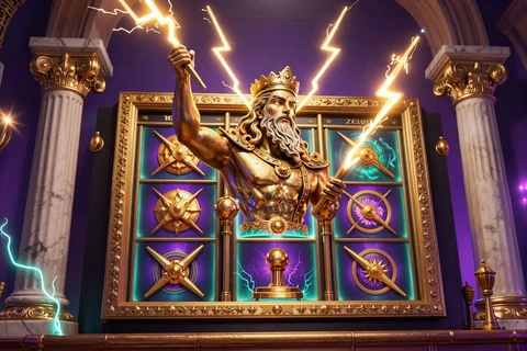 Gates of Olympus 1000 Slot mit Zeus und goldenen Blitzen im GambleZen Casino Online Game