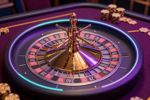 European Roulette VIP Rad mit Neon-Rand f&uuml;r Online Roulette Deutschland bei GambleZen